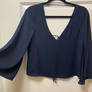 Zara Flirty Navy Blouse!